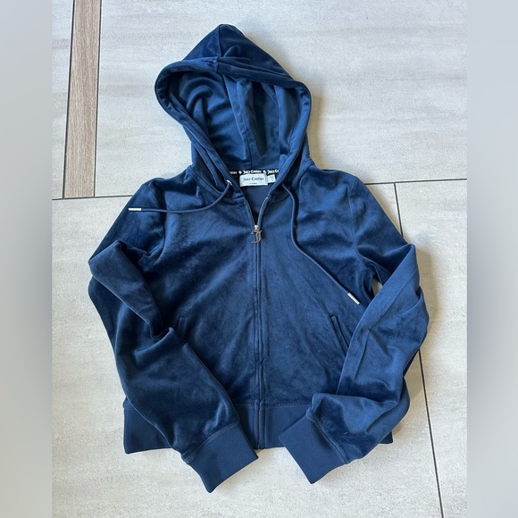 OG BIG BLING VELOUR HOODIE in MIDNIGHT SEA- BRAND NEW - Picture 1 of 3